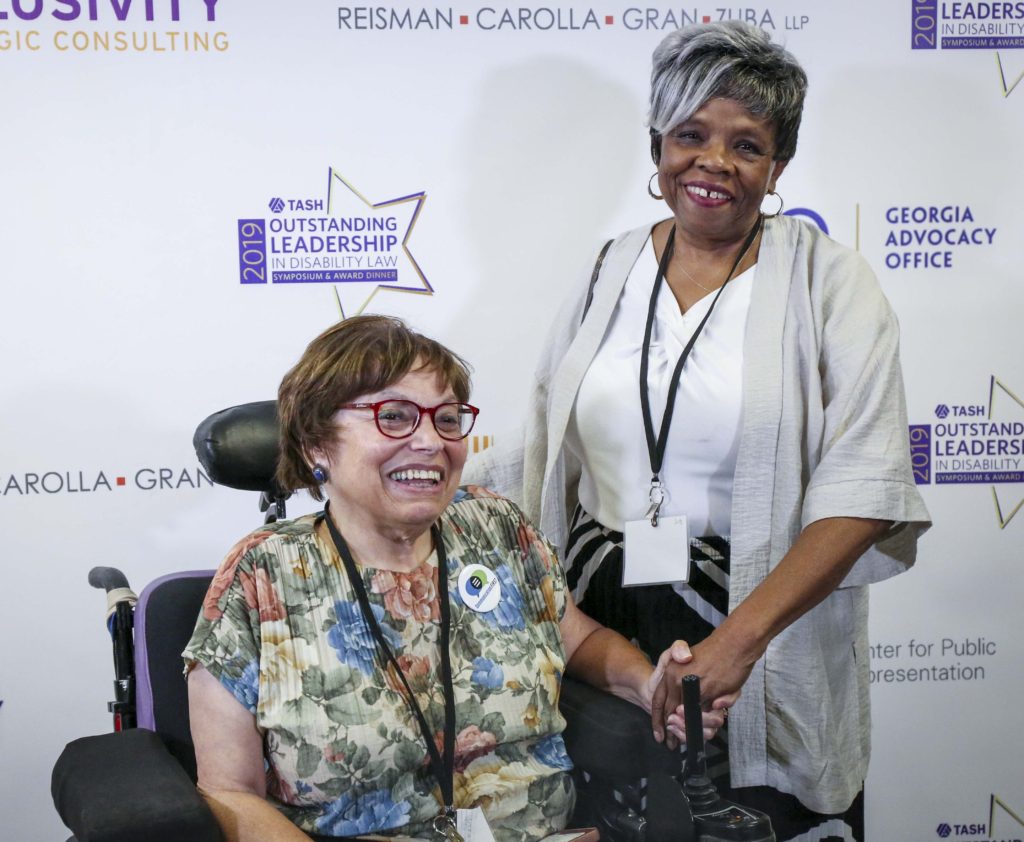 Barbara Ransom poses for a photo with Judy Heumann.