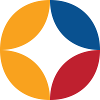 The NCAPPS icon: A circle with red, blue and orange arcs in the four quadrants.